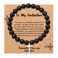 UNGENT THEM Godfather Gifts from Godchild Cross Charm Bracelet for Men, Godfather Gifts from Goddaughter, Fathers'Day Gifts for Godfather