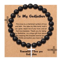 UNGENT THEM Godfather Gifts from Godchild Cross Charm Bracelet for Men, Godfather Gifts from Goddaughter, Fathers'Day Gifts for Godfather