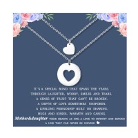 UNGENT THEM Mother Daughter Necklace Set for 2 Matching Cutout Heart Mom and Daughter Necklaces Back to School Gifts Mommy and Me Jewelry for Mom Daughter Women Girls…