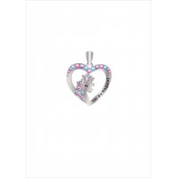 UNGENT THEM Silver Unicorn Necklace for Girls Magical Crystal Heart Pendant Necklaces Unicorn Girls Jewelry Birthday Gifts for Little Girls Daughter Granddaughter（buleprint ver.1）