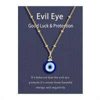 UNGENT THEM Gold Evil Eye Necklace for Women Blue Third Eye Nazar Amulet Mal De Ojo Turco Kabbalah Protection Necklaces Lucky Jewelry for Women Girls…