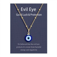 UNGENT THEM Gold Evil Eye Necklace for Women Blue Third Eye Nazar Amulet Mal De Ojo Turco Kabbalah Protection Necklaces Lucky Jewelry for Women Girls…