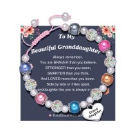UNGENT THEM Granddaughter Gifts from Grandma, Granddaughter Charm Bracelets for Girls Jewelry Birthday Valentine's Day Back to School Gifts for Girls Granddaughter…