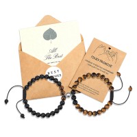 UNGENT THEM Couples Bracelets Magnetic Matching Relationship Attraction Tiger Eye Stone Bracelet Set Couple Jewelry Gifts for Women Men Girlfriend Boyfriend Him Her（tiger eye）