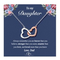 UNGENT THEM Daughter Necklace from Dad, Daughter Jewelry Gifts from Dad, Father Daughter Necklace Gifts, Birthday Graduation Necklace for Daughter Gift…