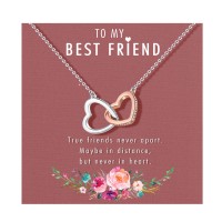 UNGENT THEM Best Friend Necklaces, Gifts for Best Friend, Interlocking Heart Necklace, Best Friend Jewelry, Graduation Birthday Gifts for Best Friends Women Girls Sister…