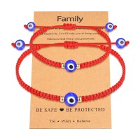 UNGENT THEM Evil Eye Bracelets Mal De Ojo Red String Kabbalah Protection Mommy and Me Adjustable Bracelets Set for Boy Little Girls Daughter Mother Family(2 PCS)