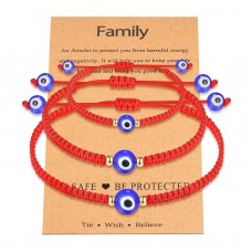 UNGENT THEM Evil Eye Bracelets Mal De Ojo Red String Kabbalah Protection Mommy and Me Adjustable Bracelet Set for Boys Girls Mother Daughter Family 3PCS…