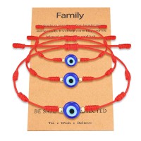 UNGENT THEM 7 Knot Evil Eye Bracelet Mal De Ojo Red String Kabbalah Protection Mommy and Me Adjustable Bracelets Set for Boy Girls Daughter Mother Family 3PCS…