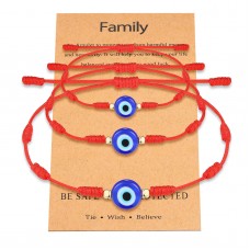 UNGENT THEM 7 Knot Evil Eye Bracelet Mal De Ojo Red String Kabbalah Protection Mommy and Me Adjustable Bracelets Set for Boy Girls Daughter Mother Family 3PCS…