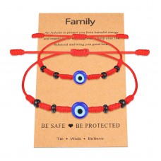 UNGENT THEM 7 Knot Evil Eye Bracelet Mal De Ojo Red String Kabbalah Protection Mommy and Me Adjustable Bracelets Set for 2 Boys & Girls Daughter Mother Family Women…