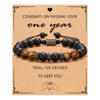 UNGENT THEM One Year 1st Anniversary for Boyfriend Gifts, First Anniversary Bracelet Gifts for Him Husband, Happy One Year Anniversary…