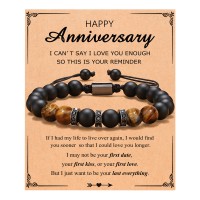 UNGENT THEM Anniversary Bracelets Gifts for Him Boyfriend Husband Wedding Couple Happy Anniversary 1 Year Month Anniversary for Boyfriend Men…