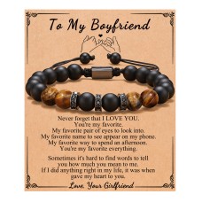 UNGENT THEM Boyfriend Gifts from Girlfriend, Anniversary Birthday Christmas Valentines Day Gifts for Boyfriend Him Boyfriend Bracelet Valentines Day Gift Ideas…