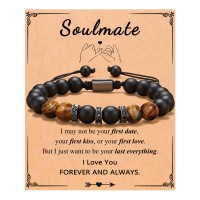 UNGENT THEM Gifts for Him, Soulmate Bracelets Soulmate Jewelry Gifts for Him Boyfriend Husband Bracelet Anniversary Valentine's Day Christmas Gifts for Him Boyfriend Husband Men…
