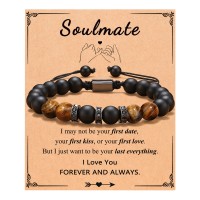 UNGENT THEM Gifts for Him, Soulmate Bracelets Soulmate Jewelry Gifts for Him Boyfriend Husband Bracelet Anniversary Valentine's Day Christmas Gifts for Him Boyfriend Husband Men…