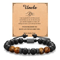UNGENT THEM Uncle Gifts, Uncle Gifts from Niece/Nephew, Best Uncle Gifts, Birthday Christmas Fathers Day' Gifts for Uncle Bracelet from Niece…