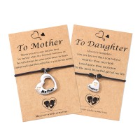 UNGENT THEM Mom Mother Daughter Bracelets Set for 2 Mommy and Daughter Matching Heart Wish Bracelet Mommy and Me Back to School Bracelets Jewelry Gifts for Little Girls Daughter from Mom…