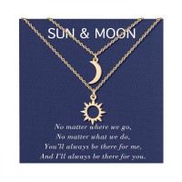 UNGENT THEM Sun and Moon Necklace Matching Best Friend Friendship BFF Sister Necklaces for 2 Best Friend Friendship Jewelry Gifts for 2 Teen Girls Women Sisters Birthday…