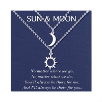 UNGENT THEM Sun and Moon Necklace Matching Best Friend Friendship BFF Sisters Necklaces for 2 Best Friend Friendship Jewelry Gifts for 2 Teen Girls Women Sisters Couples…