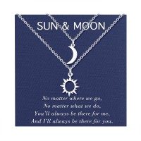 UNGENT THEM Sun and Moon Necklace Matching Best Friend Friendship BFF Sisters Necklaces for 2 Best Friend Friendship Jewelry Gifts for 2 Teen Girls Women Sisters Couples…
