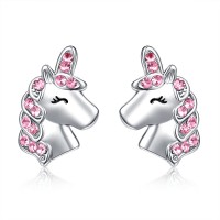 UNGENT THEM Pink Unicorn Stud Earrings for Girls Hypoallergenic CZ Unicorn Jewelry Graduation Gifts for Daughter Birthday Party…